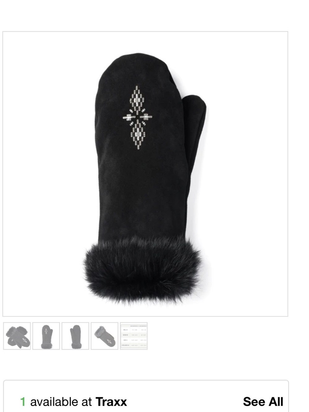 Manitobah mukluks fur trimmed Mittens black - Picture 2 of 4